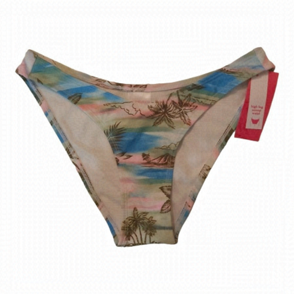 Xhilaration Other - Xhilaration Women's Tropical High Leg Scoop Waist Bikini Bottom Size XS (00)